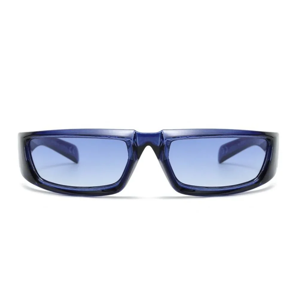 Women Sunglasses Fashion Blue Frame Shield‎ Retro Running Shades Celebrity Model
